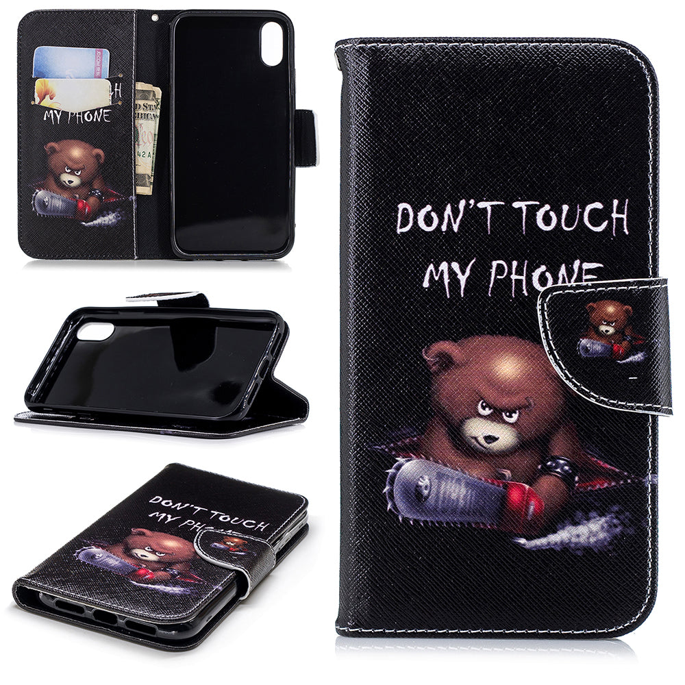 For iPhone XR 6.1 inch Pattern Printing PU Leather Protection Cell Phone Case