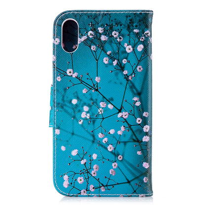 For iPhone XR 6.1 inch Pattern Printing PU Leather Protection Cell Phone Case