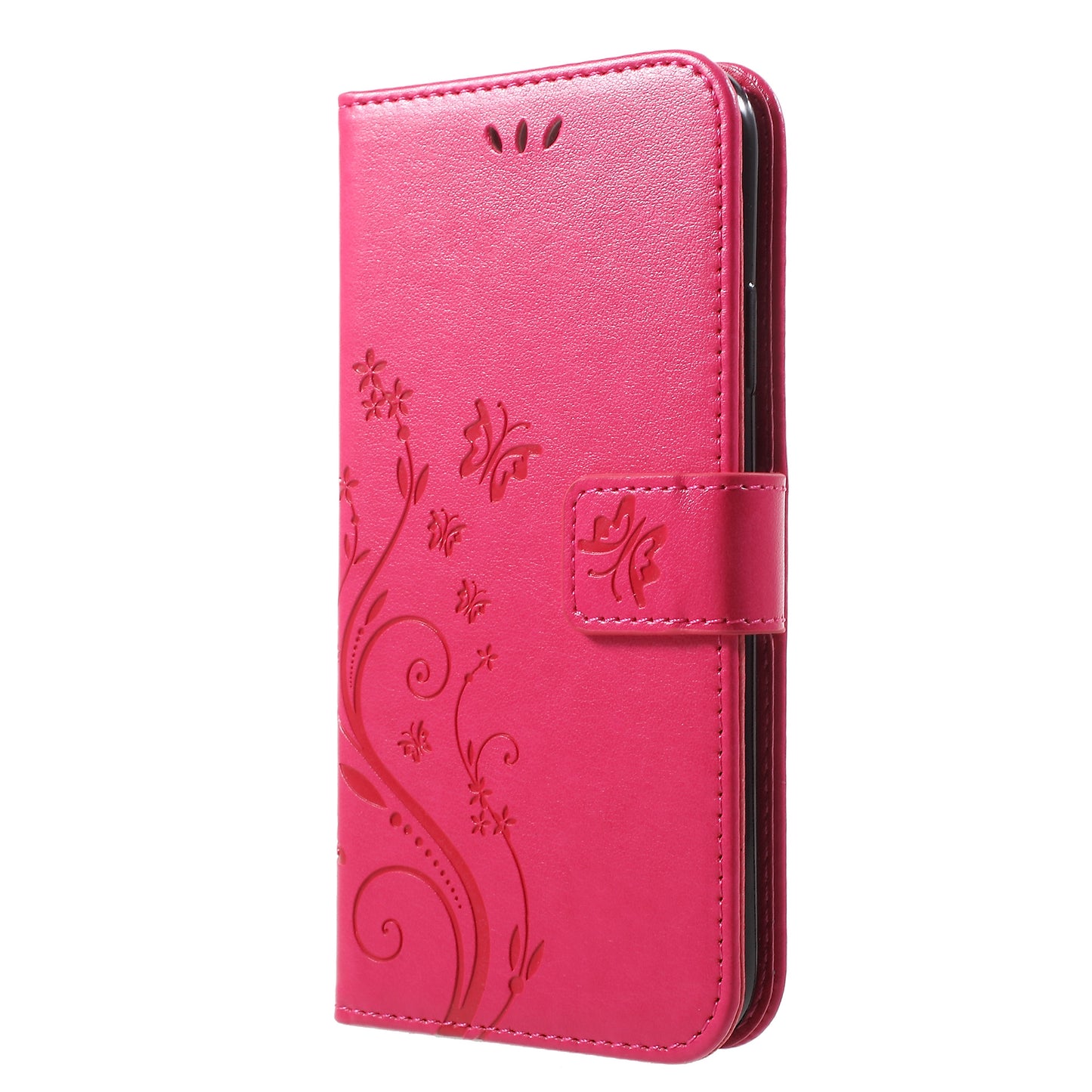 Imprint Butterfly Flower Stand Wallet Leather Cover for iPhone XR 6.1 inch