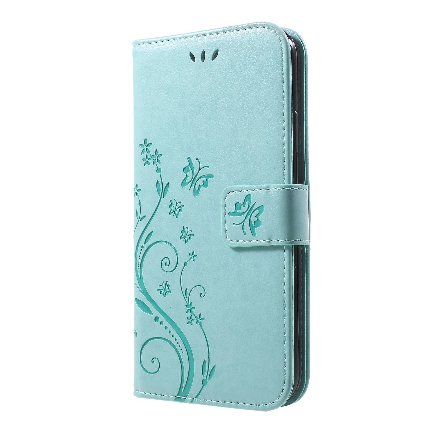 Imprint Butterfly Flower Stand Wallet Leather Cover for iPhone XR 6.1 inch