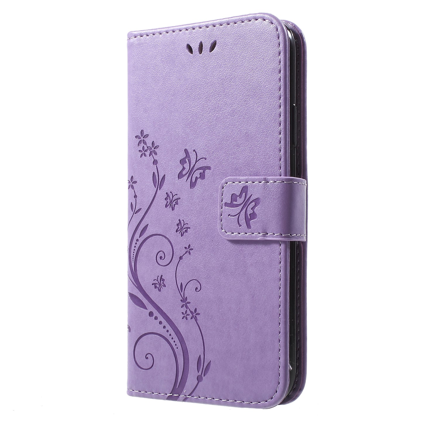 Imprint Butterfly Flower Stand Wallet Leather Cover for iPhone XR 6.1 inch