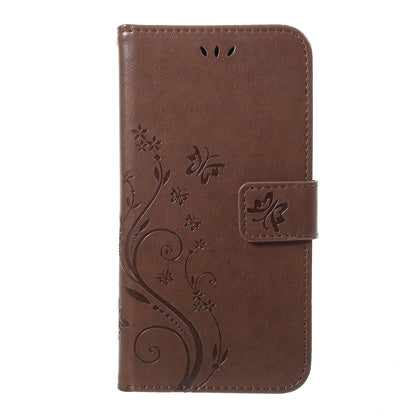 Imprint Butterfly Flower Stand Wallet Leather Cover for iPhone XR 6.1 inch