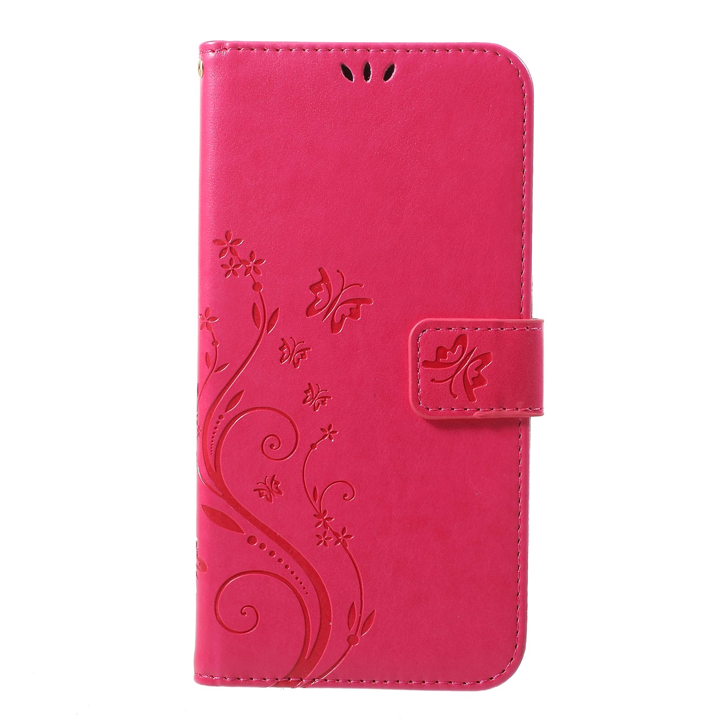 For iPhone XS Max 6.5 inch Imprint Butterfly Flower Stand Wallet Leather Case with Strap