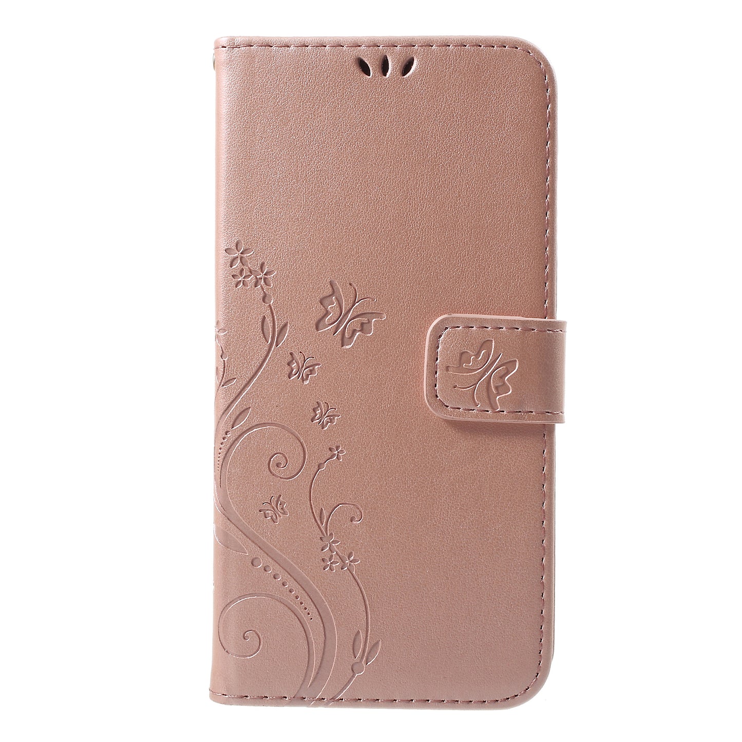 For iPhone XS Max 6.5 inch Imprint Butterfly Flower Stand Wallet Leather Case with Strap