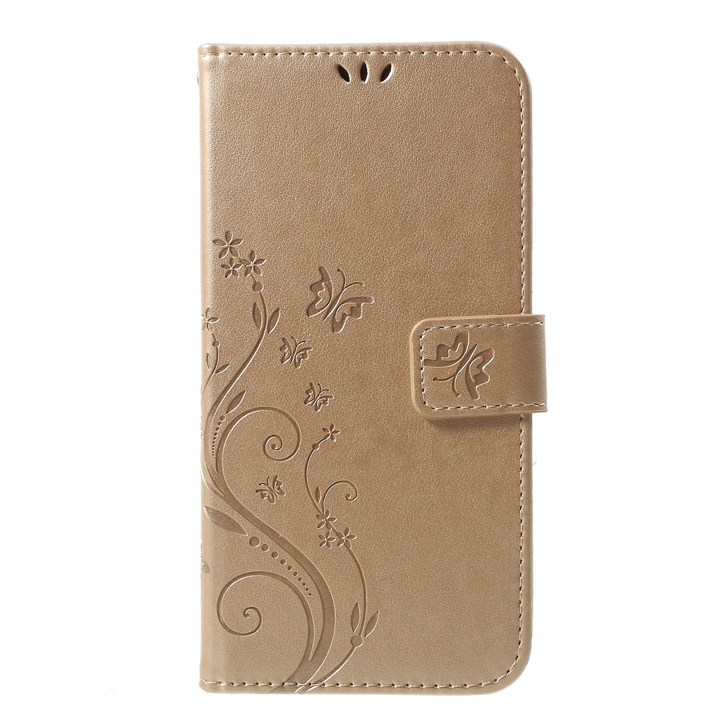 For iPhone XS Max 6.5 inch Imprint Butterfly Flower Stand Wallet Leather Case with Strap