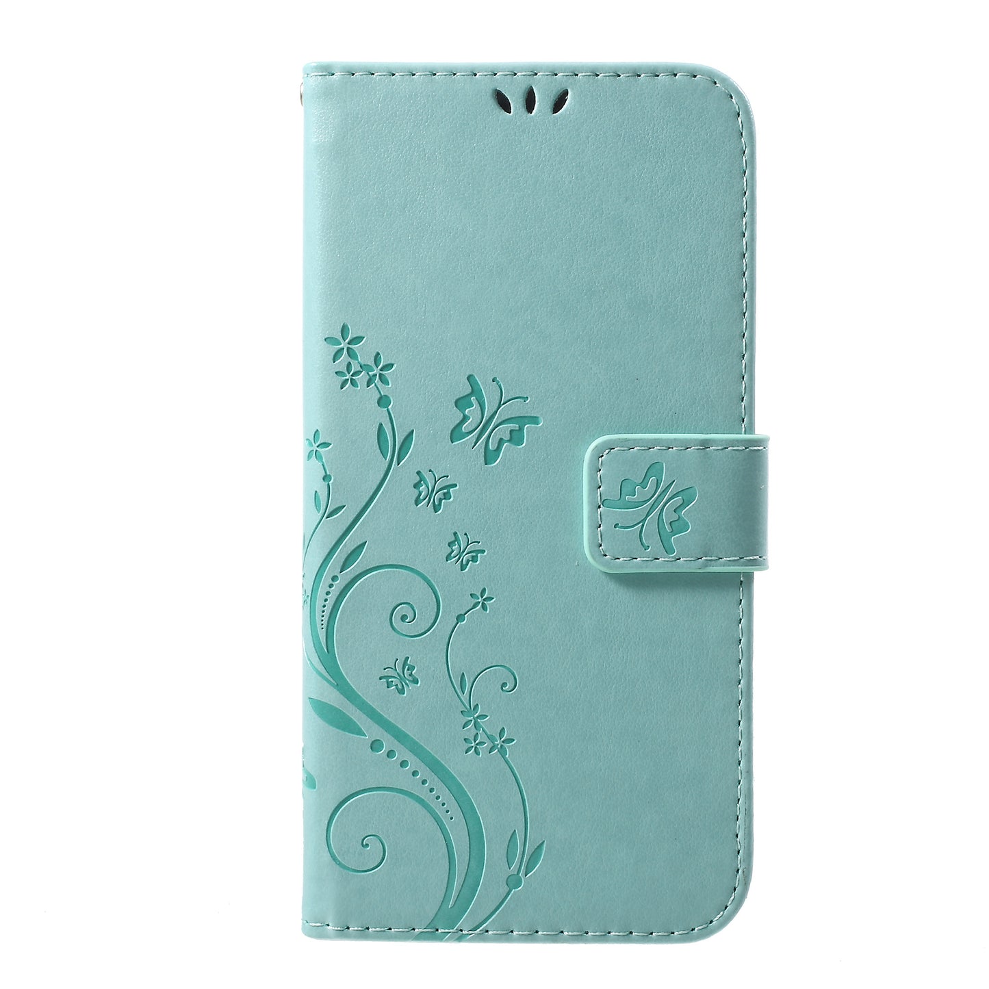 For iPhone XS Max 6.5 inch Imprint Butterfly Flower Stand Wallet Leather Case with Strap