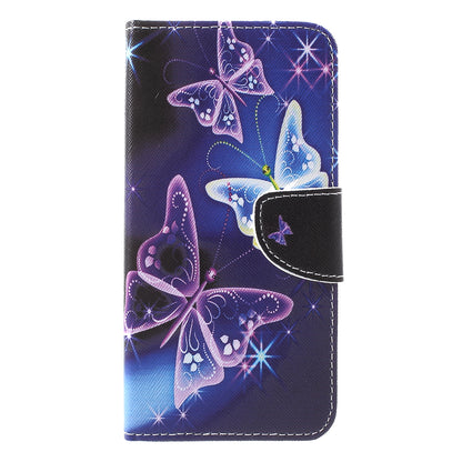 Pattern Printing Wallet Stand PU Leather Protector Shell for iPhone XR 6.1 inch