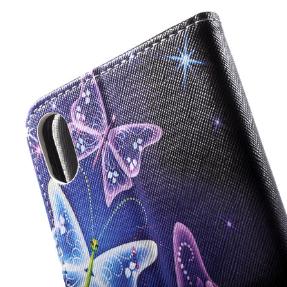 Pattern Printing Wallet Stand PU Leather Protector Shell for iPhone XR 6.1 inch