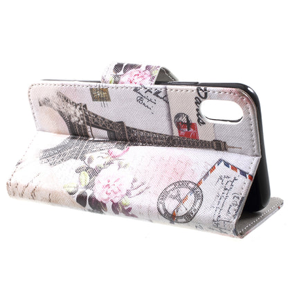 Pattern Printing Wallet Stand PU Leather Protector Shell for iPhone XR 6.1 inch