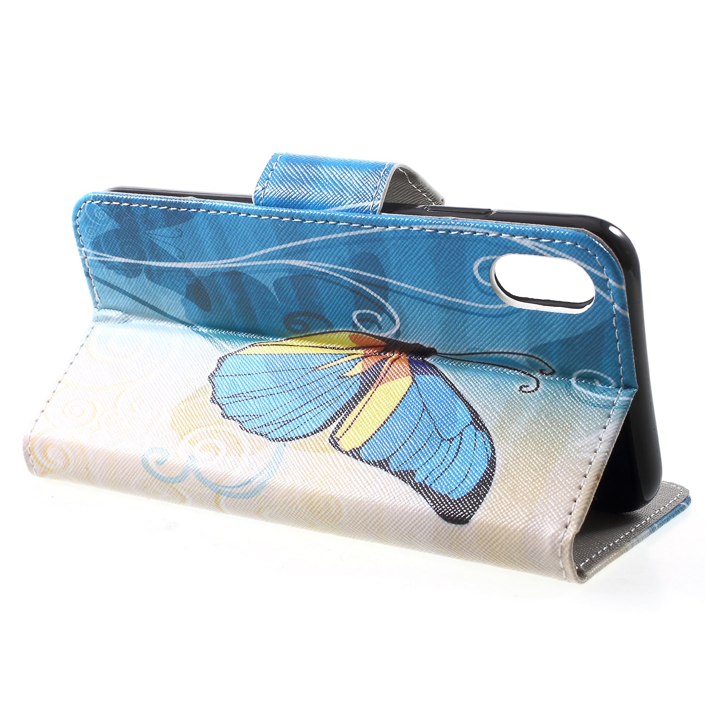 Pattern Printing Wallet Stand PU Leather Protector Shell for iPhone XR 6.1 inch