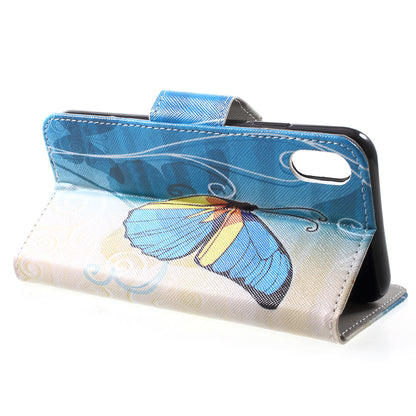 Pattern Printing Wallet Stand PU Leather Protector Shell for iPhone XR 6.1 inch