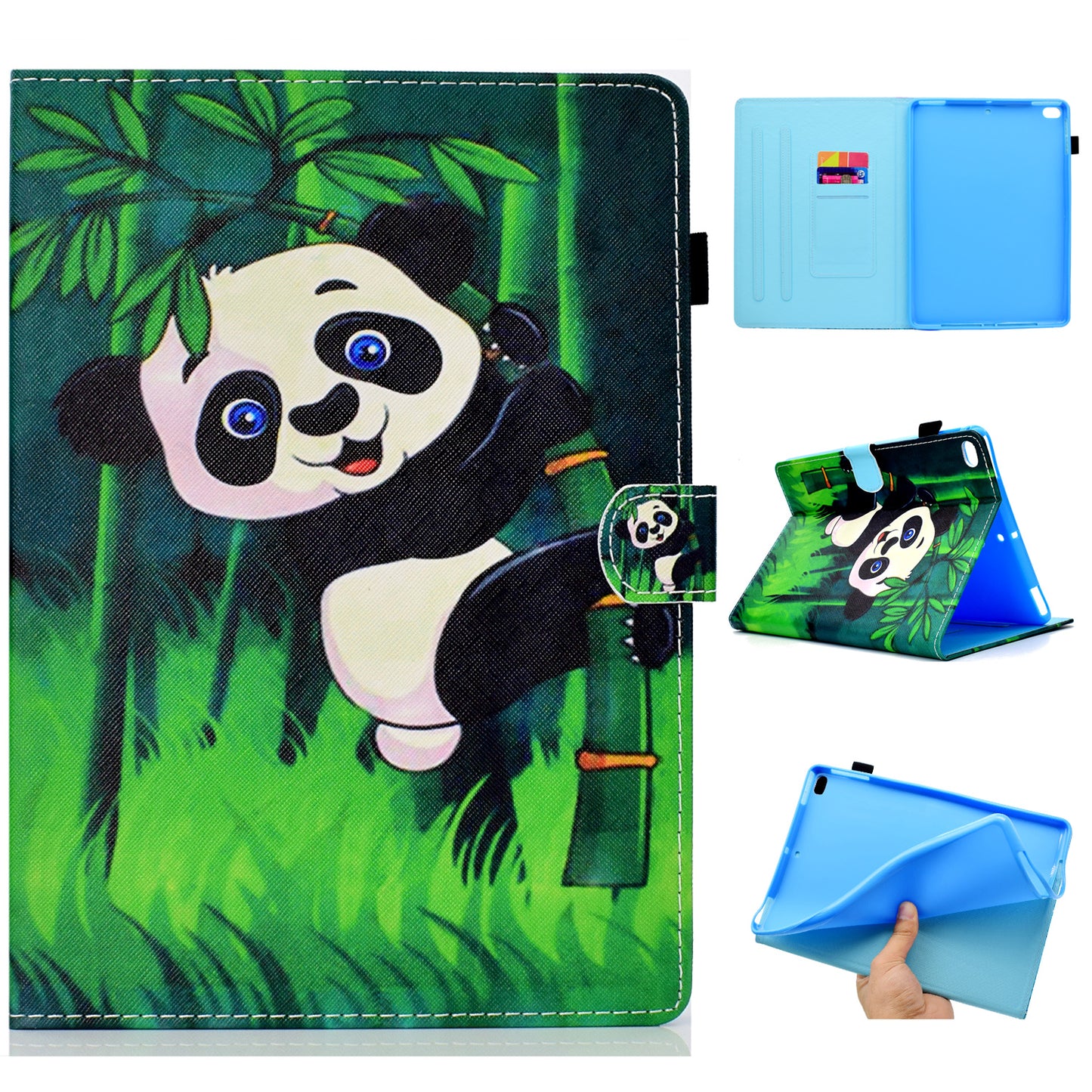 Pattern Printing Leather Card Holder Stand Case for iPad 9.7-inch (2018) / 9.7-inch (2017) / Air 2 / Air