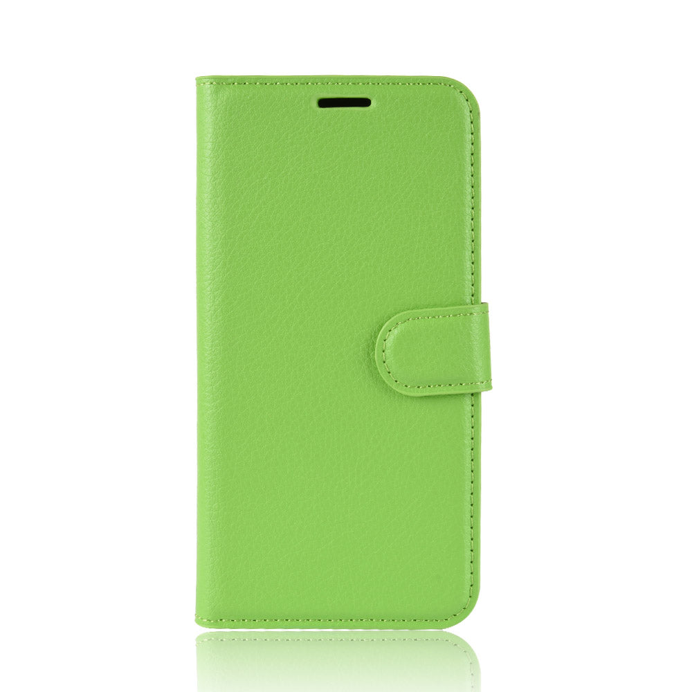 For iPhone XR 6.1 inch Folio Flip Litchi Texture Leather Wallet Stand Cell Phone Cover Shell