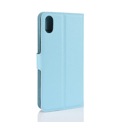 For iPhone XR 6.1 inch Folio Flip Litchi Texture Leather Wallet Stand Cell Phone Cover Shell