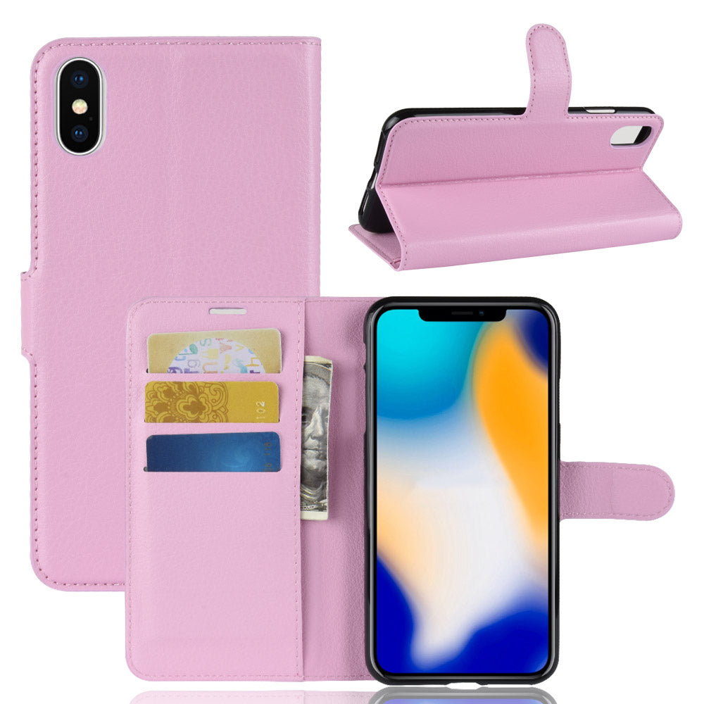 Litchi Texture Wallet Stand Leather Protective Phone Case for iPhone XS Max 6.5 inch