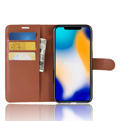 Litchi Texture Wallet Stand Leather Protective Phone Case for iPhone XS Max 6.5 inch