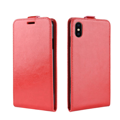 Crazy Horse Vertical Flip Card Holder Leather Case for iPhone XR 6.1-inch