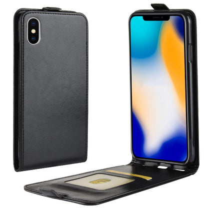 Crazy Horse Vertical Flip Card Slot Leather Case for iPhone Xs Max 6.5-inch