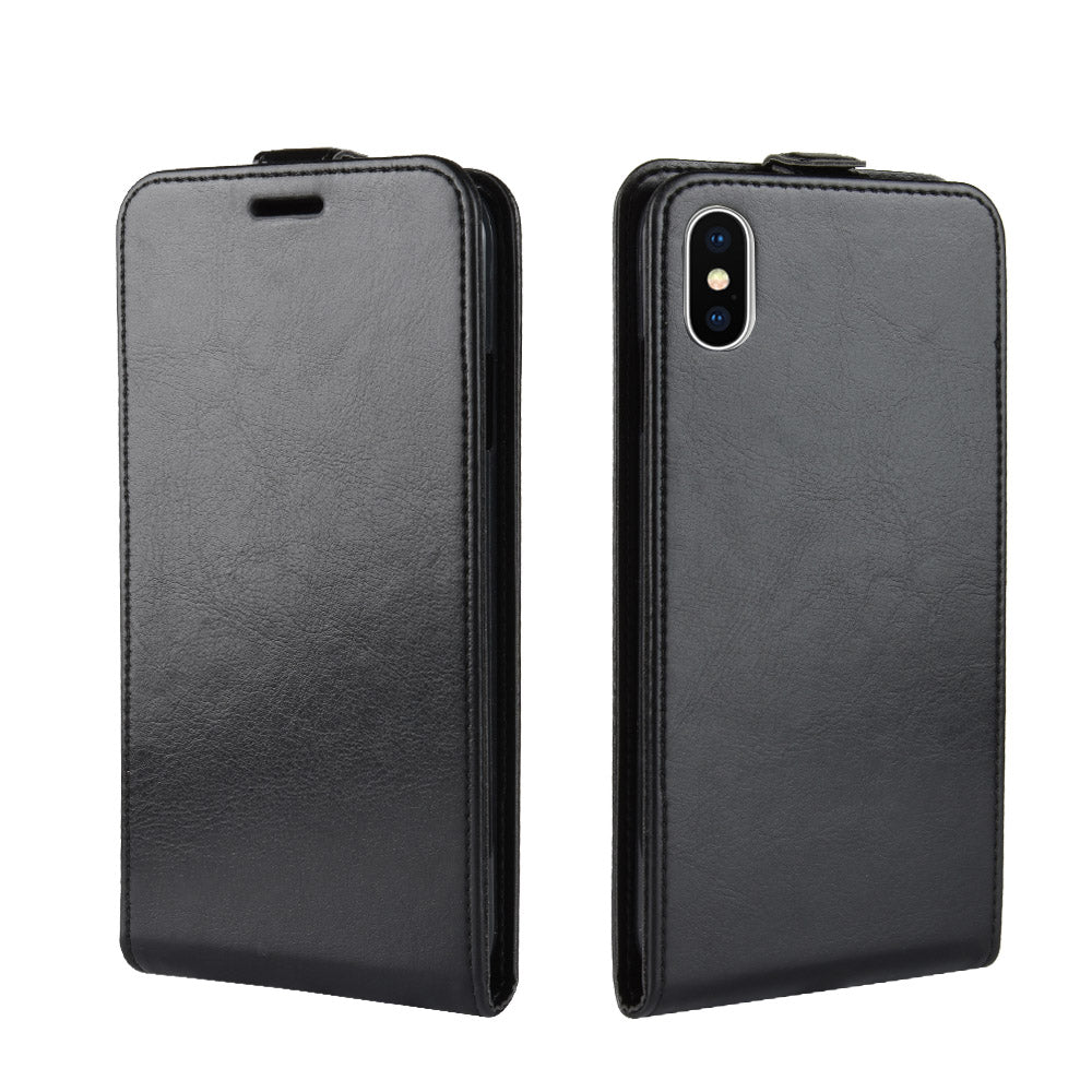 Crazy Horse Vertical Flip Card Slot Leather Case for iPhone Xs Max 6.5-inch