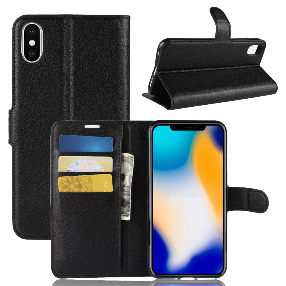 Litchi Texture Wallet Stand Leather Flip Case for iPhone Xs Max 6.5-inch