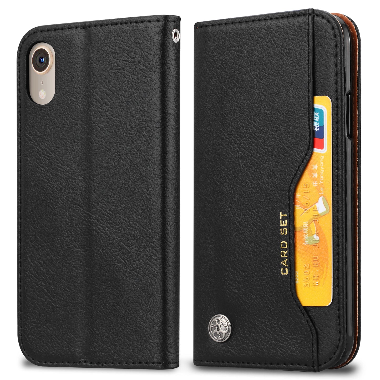 Auto-absorbed Wallet Leather Stand Mobile Phone Shell for iPhone XR 6.1 inch