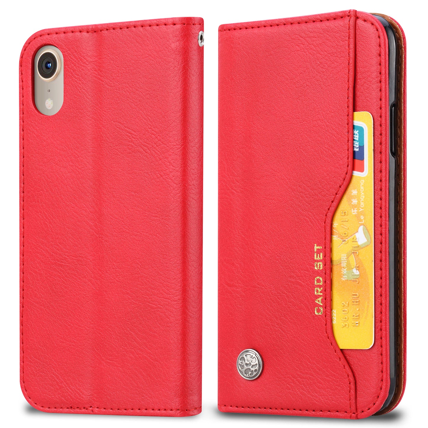 Auto-absorbed Wallet Leather Stand Mobile Phone Shell for iPhone XR 6.1 inch