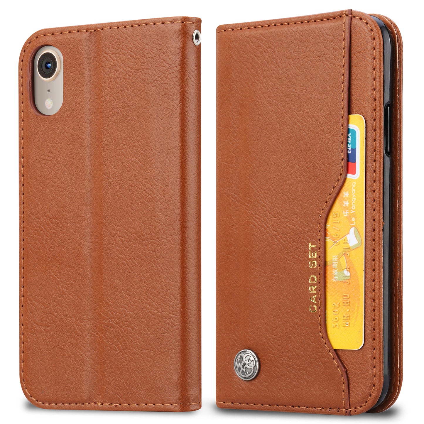 Auto-absorbed Wallet Leather Stand Mobile Phone Shell for iPhone XR 6.1 inch