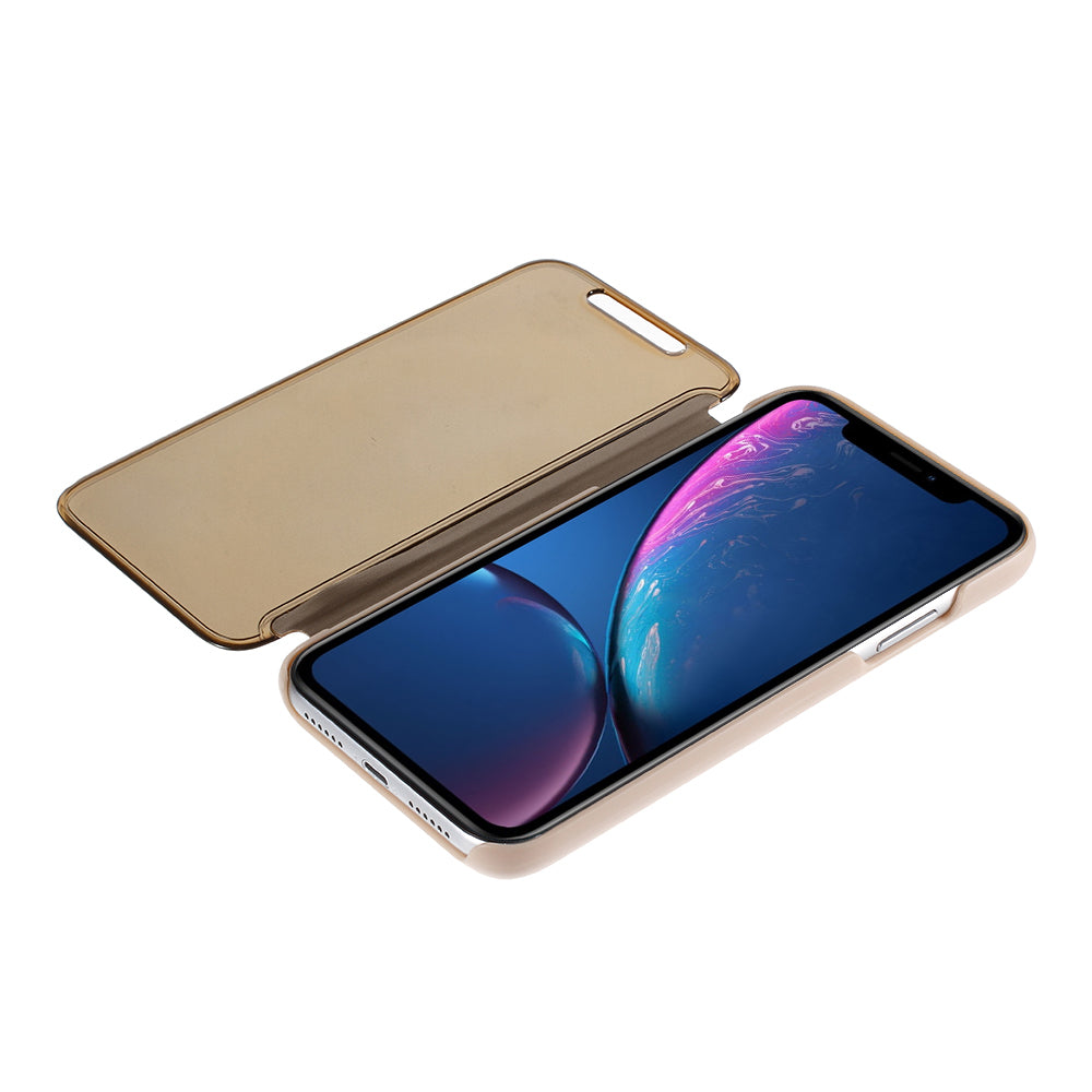 Plated Mirror Surface Leather Stand Case for iPhone XR 6.1 inch