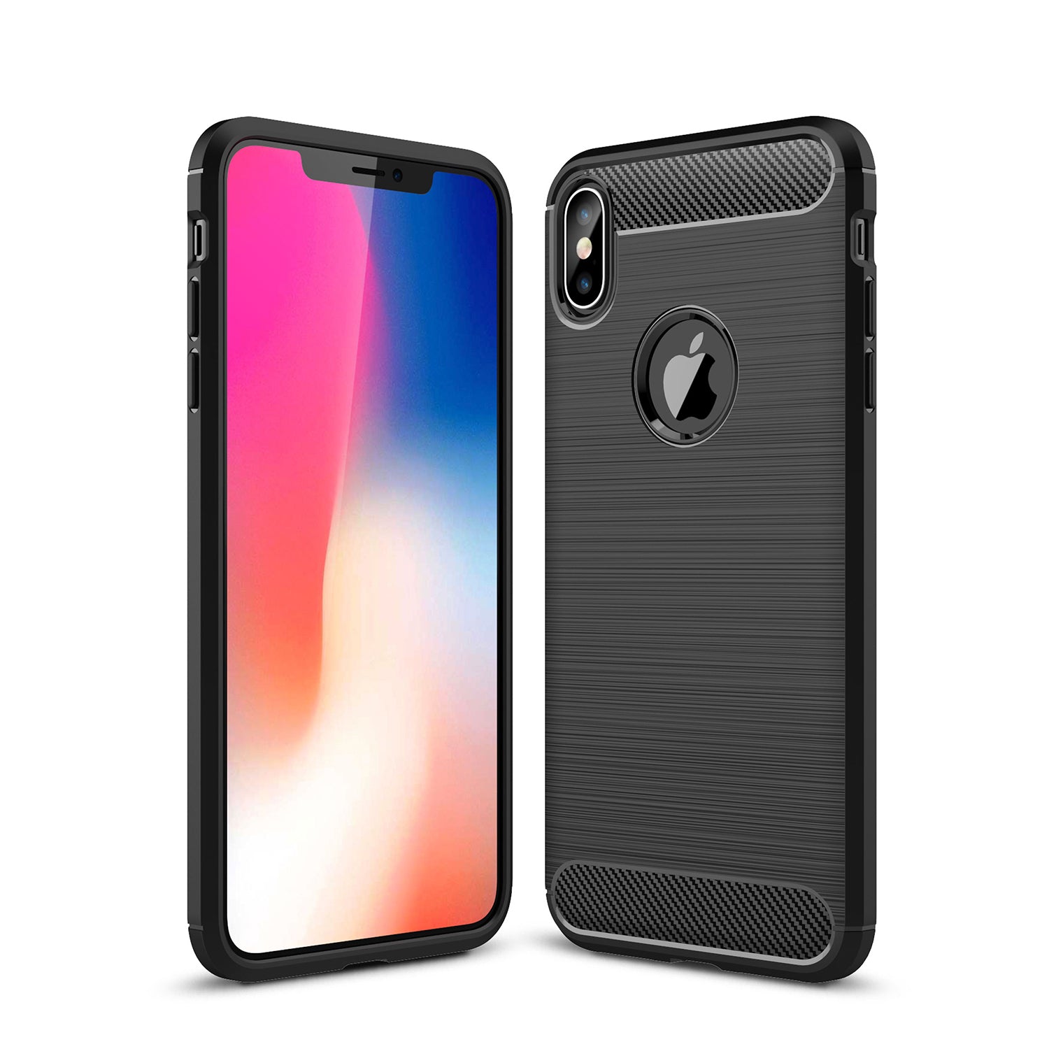 Carbon Fiber Texture Brushed TPU Mobile Phone Casing for iPhone XS Max 6.5 inch