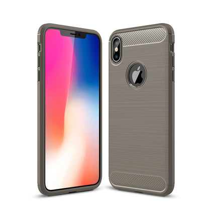 Carbon Fiber Texture Brushed TPU Mobile Phone Casing for iPhone XS Max 6.5 inch