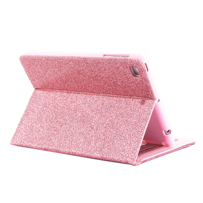 Flash Powder Wallet Stand Leather Smart Case with Pen Slot for iPad Mini 4 / 3 / 2 / 1