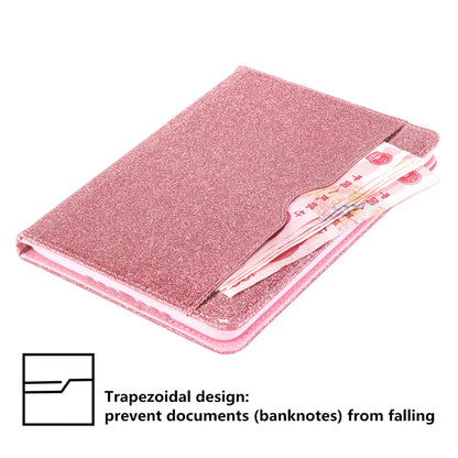 Flash Powder Wallet Stand Leather Smart Case with Pen Slot for iPad Mini 4 / 3 / 2 / 1