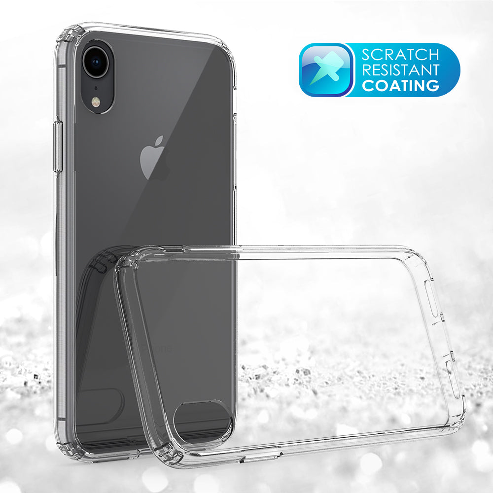 100PCS/Lot Drop-resistant Clear Acrylic + TPU Hybrid Case for iPhone XR 6.1 inch