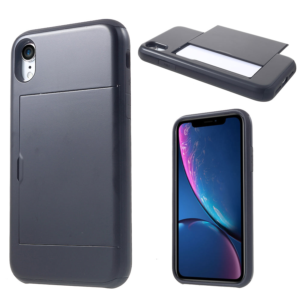 Plastic + TPU Hybrid Cover with Card Slot for iPhone XR 6.1 inch