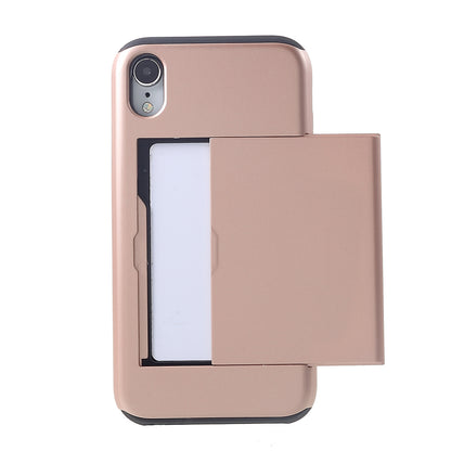 Plastic + TPU Hybrid Cover with Card Slot for iPhone XR 6.1 inch