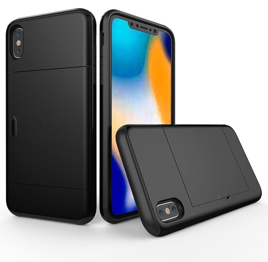 Plastic + TPU Hybrid Cover with Card Slot for iPhone Xs Max 6.5-inch