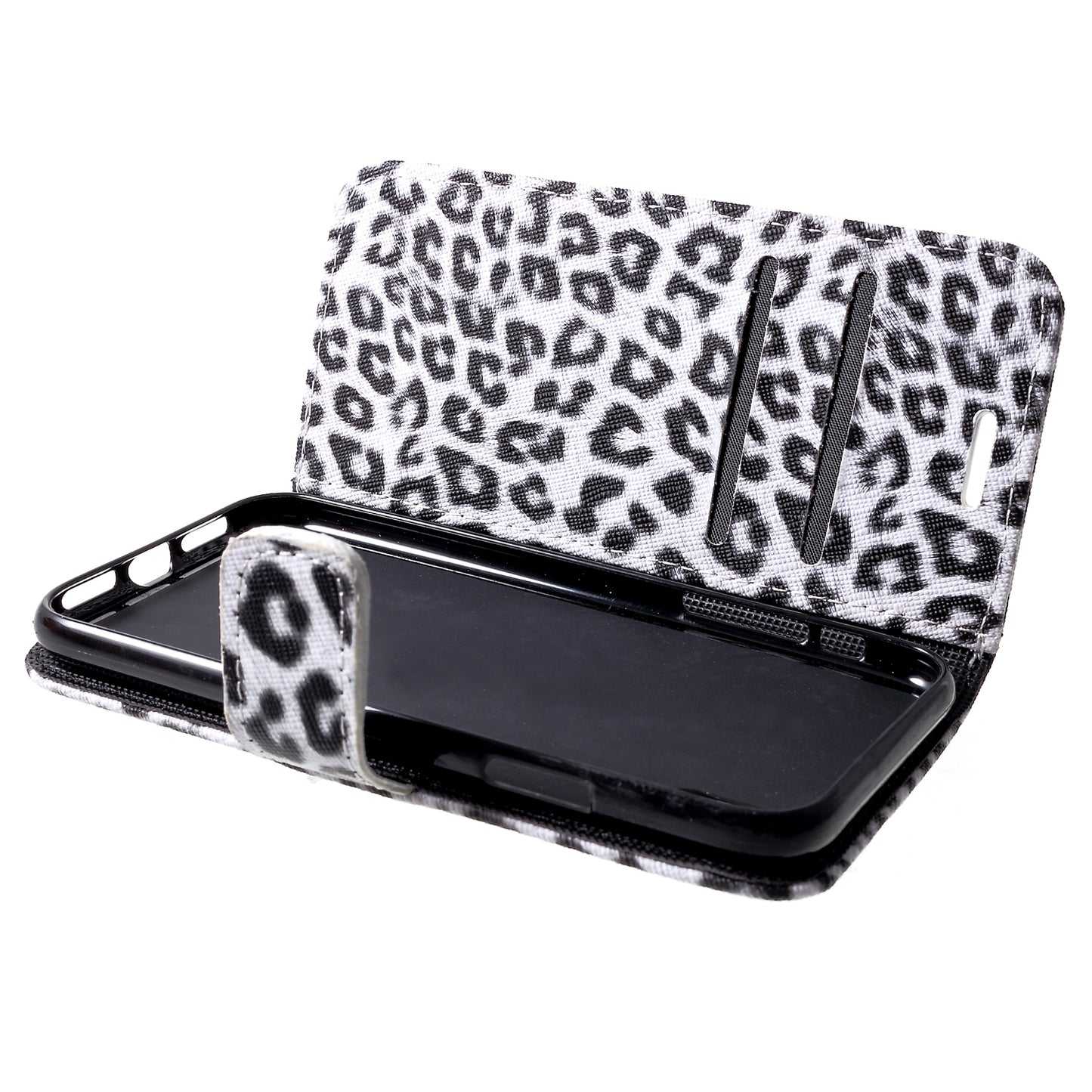 Leopard Pattern Wallet Stand Leather Phone Case for iPhone XR 6.1 inch