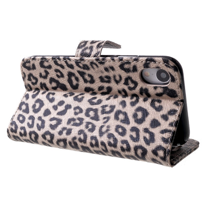 Leopard Pattern Wallet Stand Leather Phone Case for iPhone XR 6.1 inch