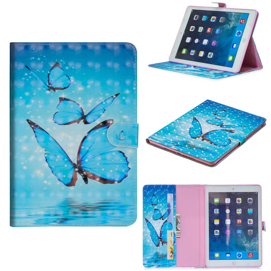 Pattern Printing Light Spot Decor Wallet Stand Leather Smart Shell for iPad 9.7-inch (2018)