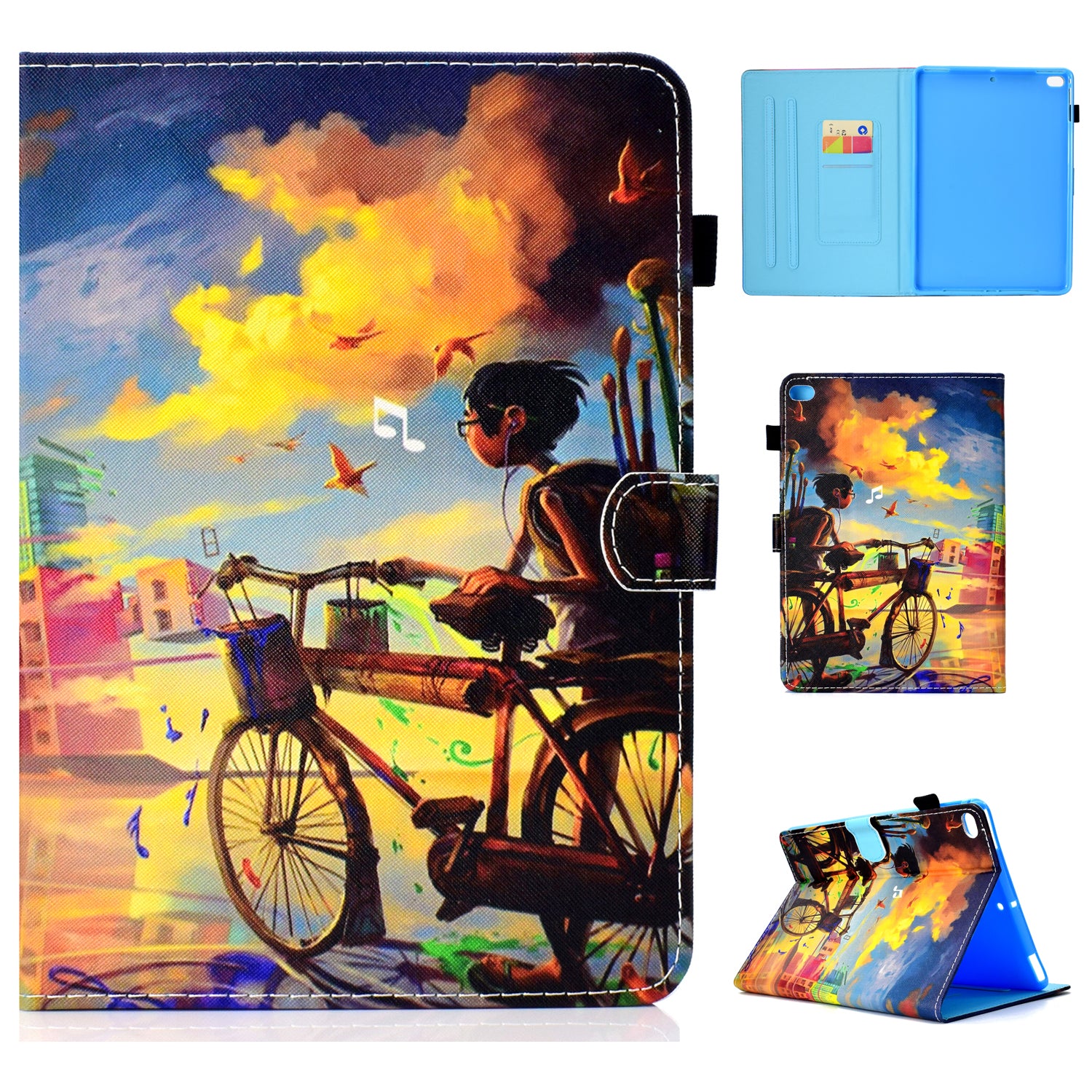 Pattern Printing Stand Leather Tablet Case for iPad 9.7 (2018)/9.7 (2017)/Air 2/Air