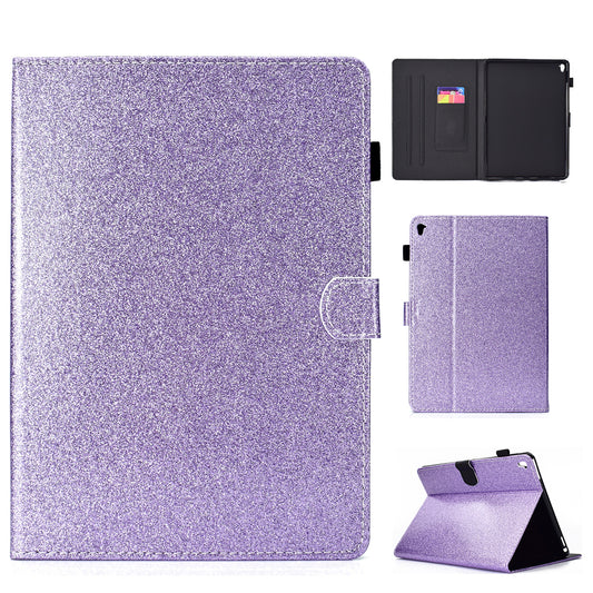 Flash Powder Card Holder PU Leather Stand Flip Protective Shell for iPad Pro 9.7 inch (2016)