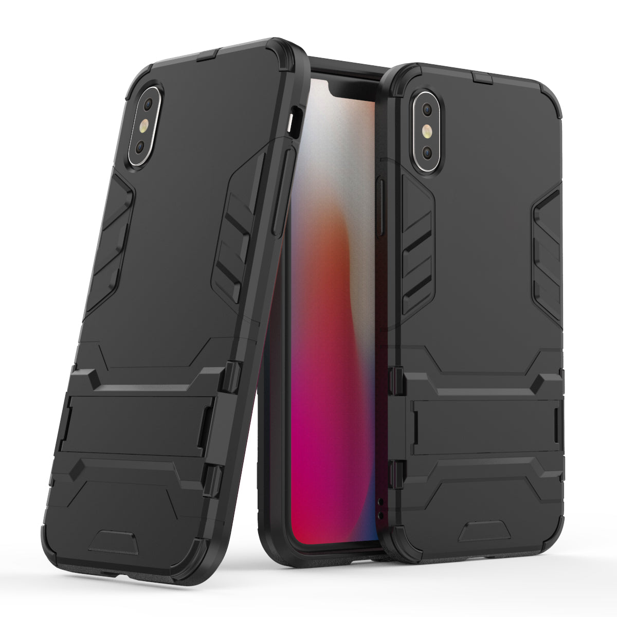 Cool Guard Plastic TPU Hybrid Case with Kickstand for iPhone XS 5.8 inch