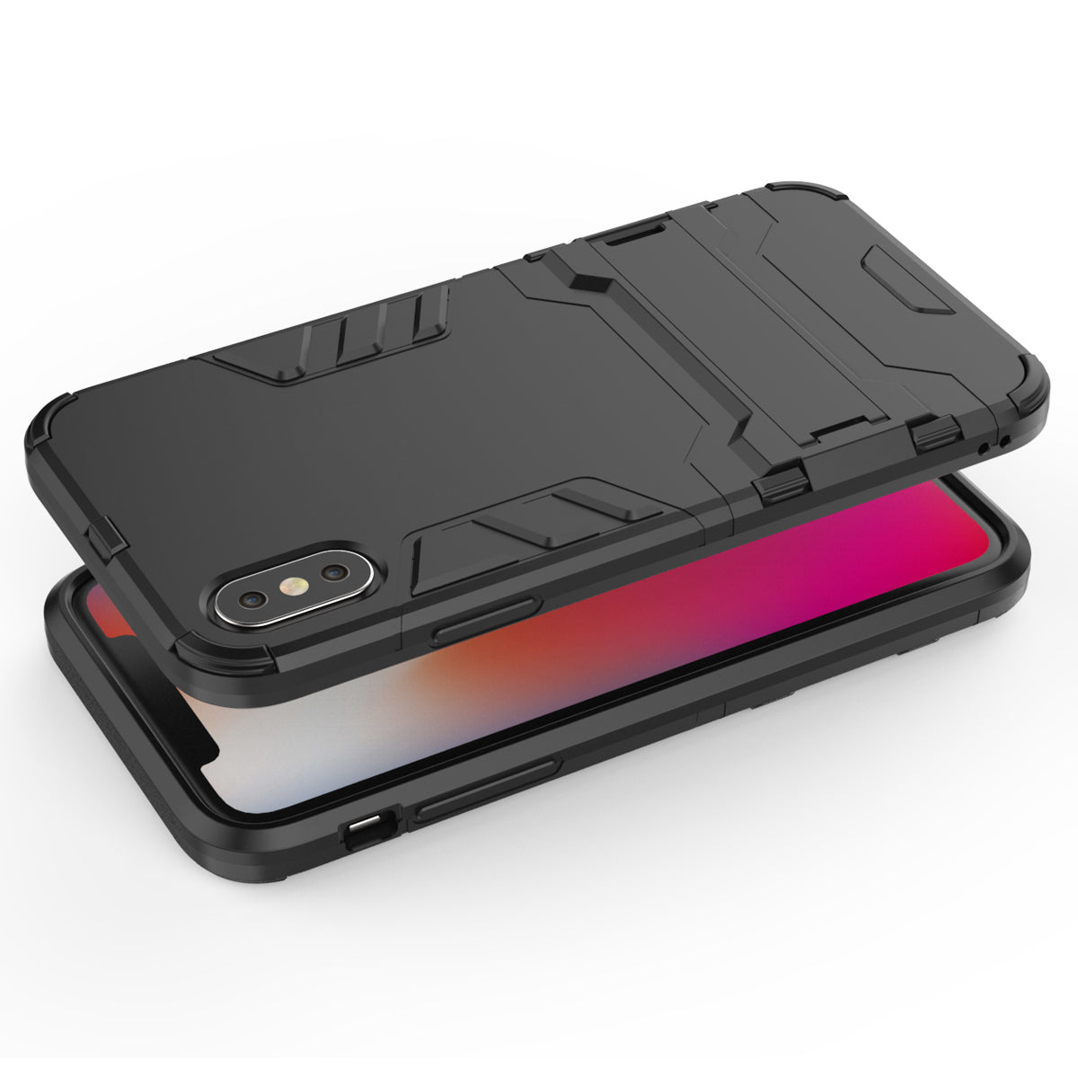 Cool Guard Plastic TPU Hybrid Case with Kickstand for iPhone XS 5.8 inch