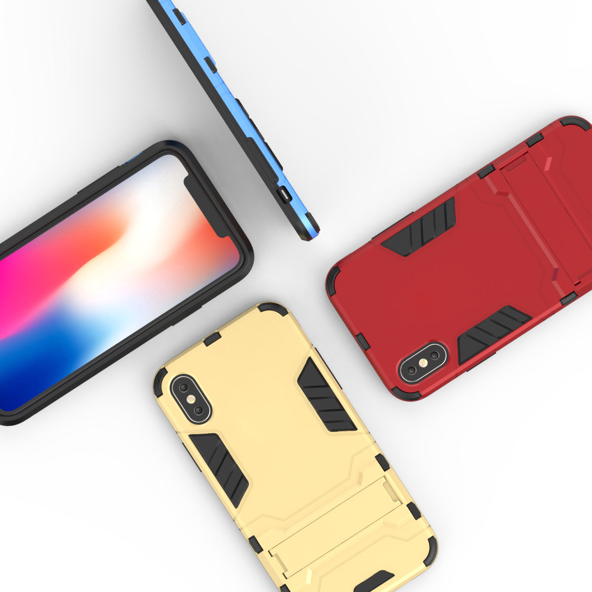 Cool Guard Plastic TPU Hybrid Case with Kickstand for iPhone XS 5.8 inch