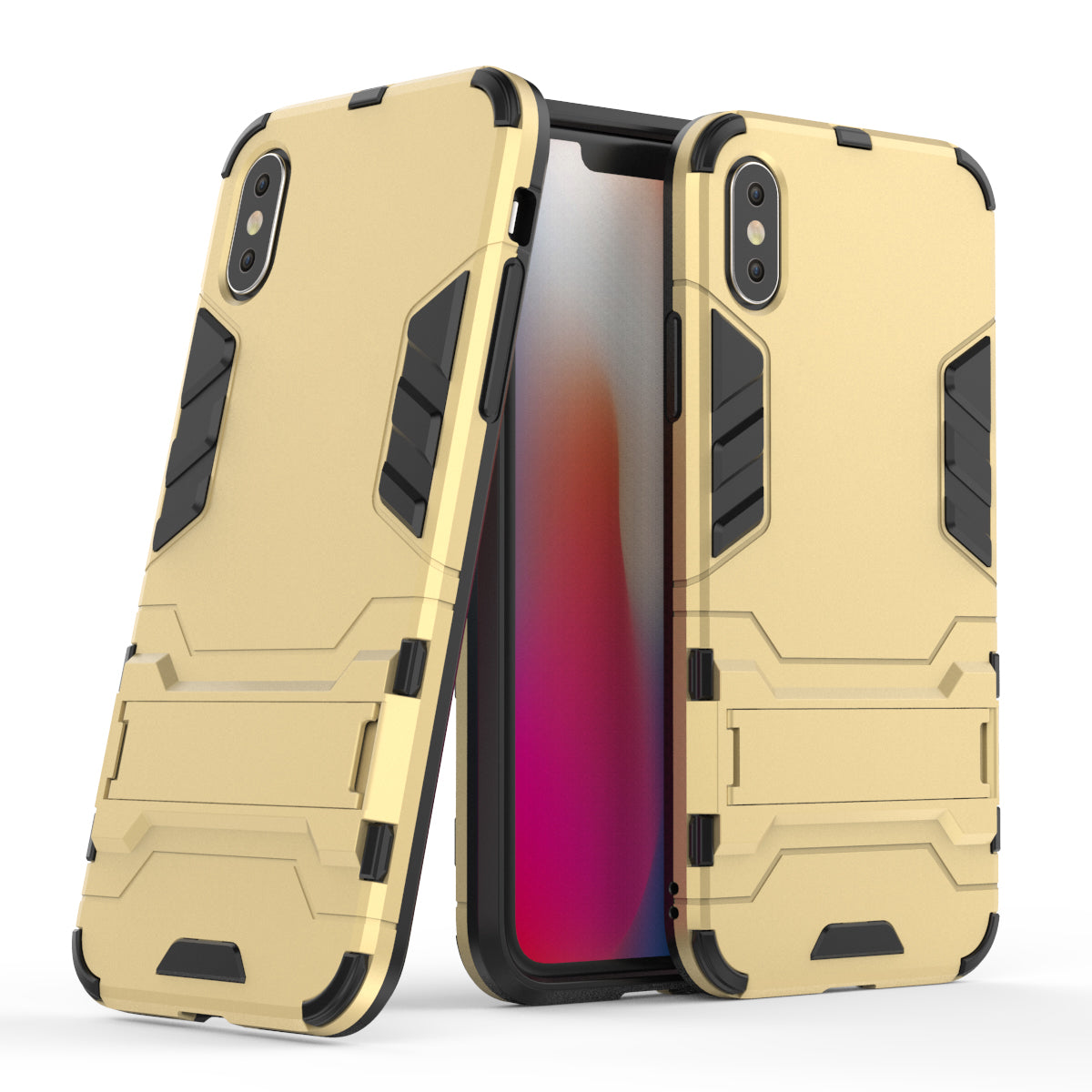 Cool Guard Plastic TPU Hybrid Case with Kickstand for iPhone XS 5.8 inch