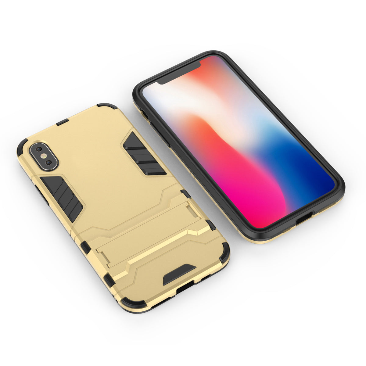 Cool Guard Plastic TPU Hybrid Case with Kickstand for iPhone XS 5.8 inch