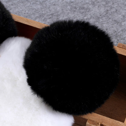 3D Panda Shaped Soft Fur Coated TPU Case for iPhone XR 6.1 inch