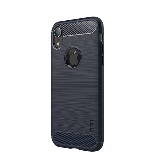 MOFI Carbon Fiber Texture Brushed TPU Phone Case for iPhone XR 6.1 inch