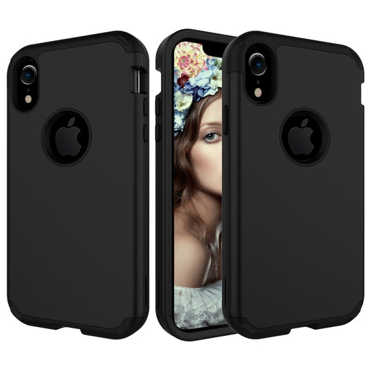 Detachable Hybrid 3-in-1 Shock Absorption Full-body Protective Case Cover for iPhone XR 6.1 inch