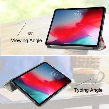 Pattern Printing Tri-fold Stand Smart Leather Cover for iPad Pro 11-inch (2018)